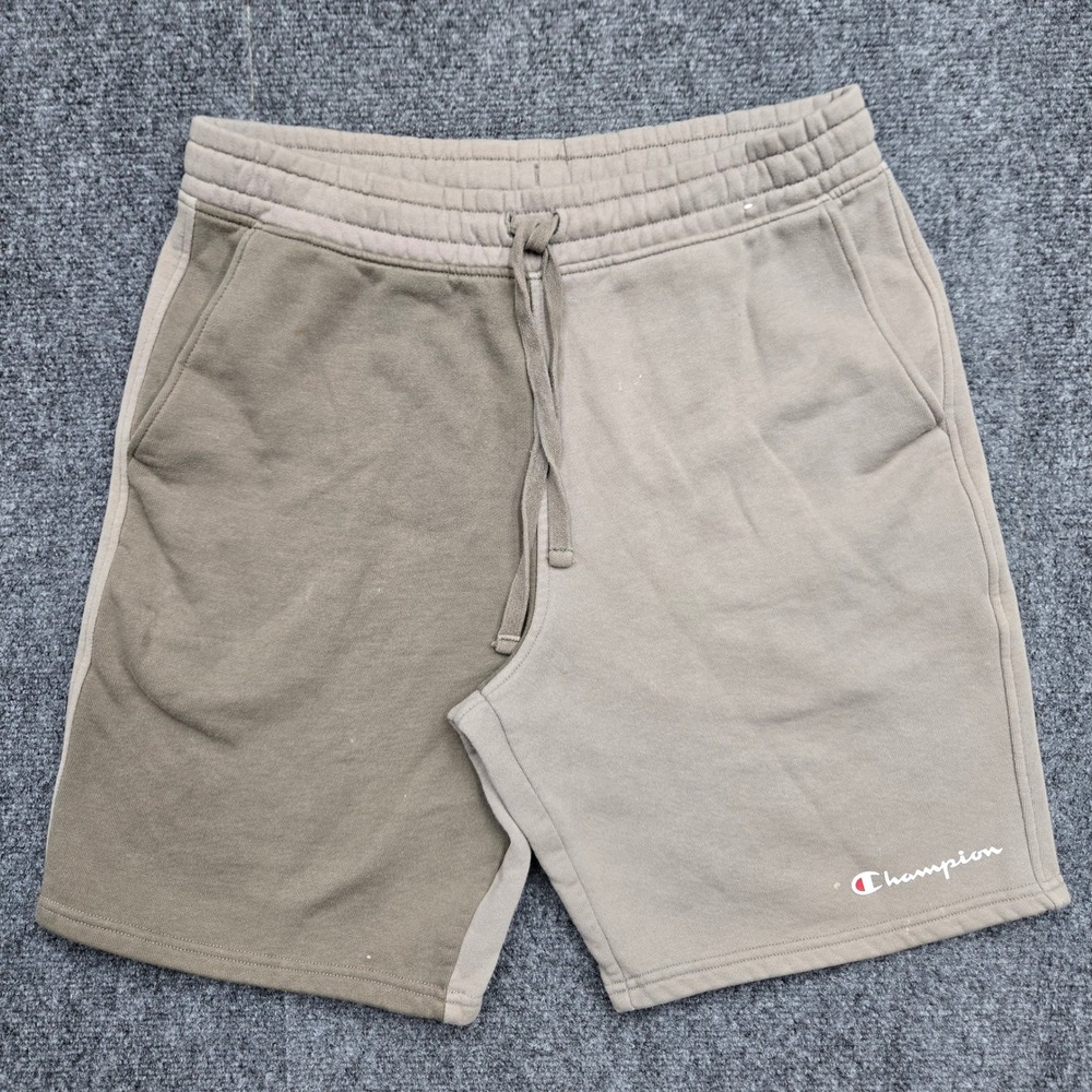 Champion Mens Two Tone Colorblock Sweat Shorts Khaki Olive Green Size Medium